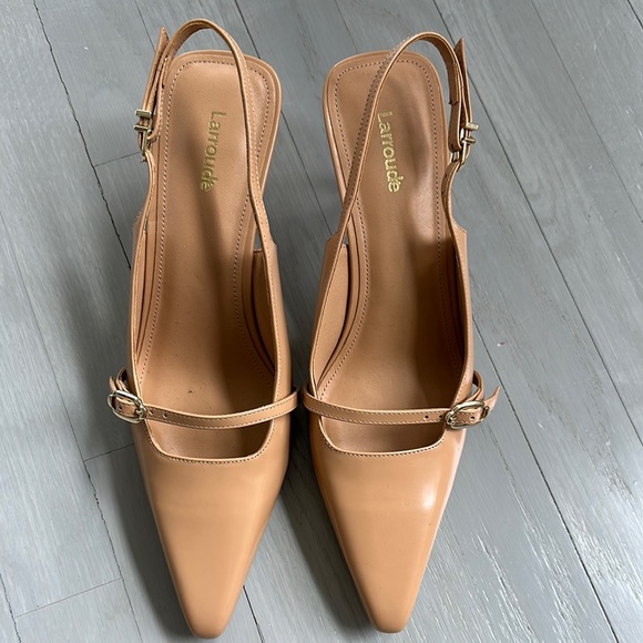 Larroude Ines Tan Slingback Pump - Picture 2 of 7
